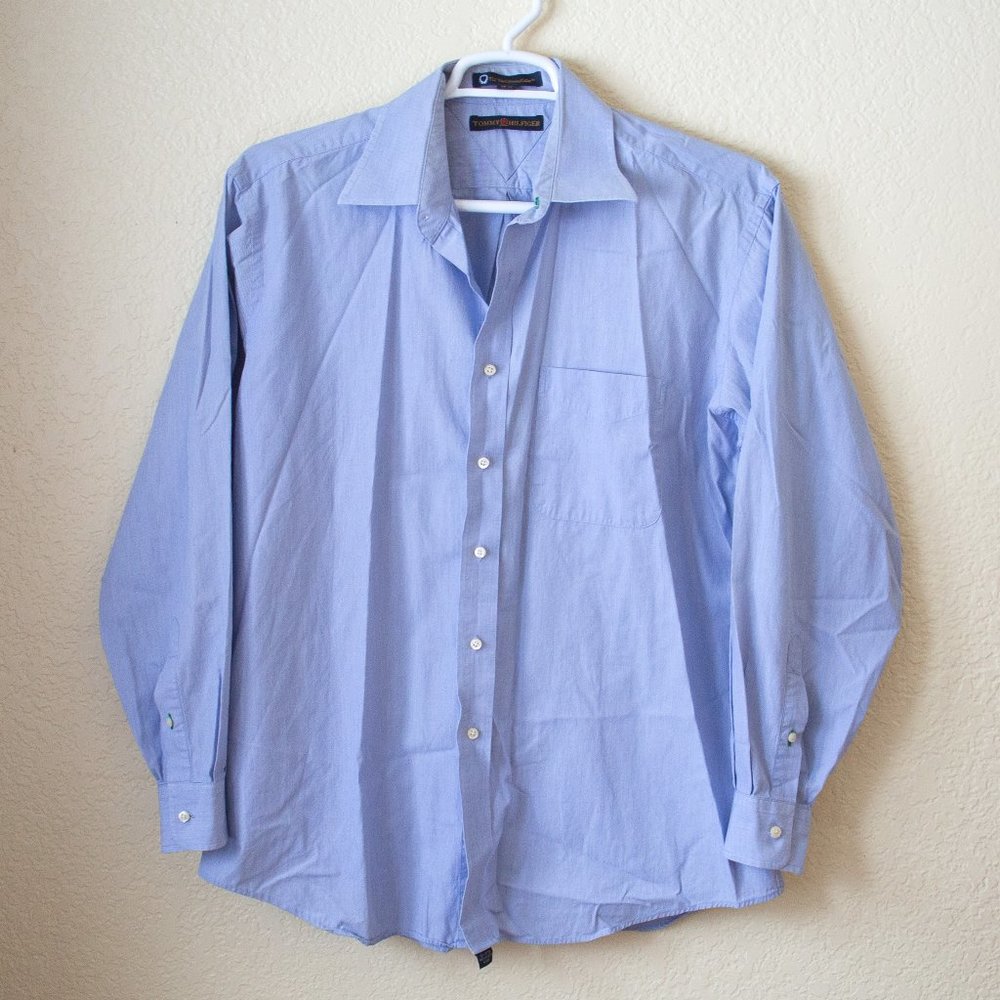 Tommy Hilfiger Blue Button Down Dress Shirt Large